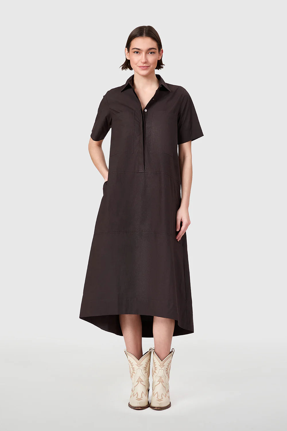City Dress in Ganache
