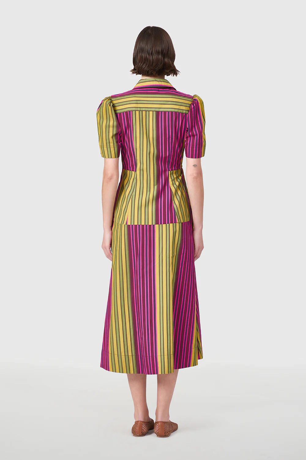 Clark Dress in Wildberry Stripes