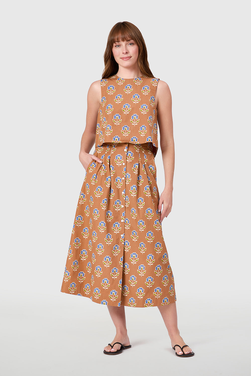Crop Top in Maple Sprigs