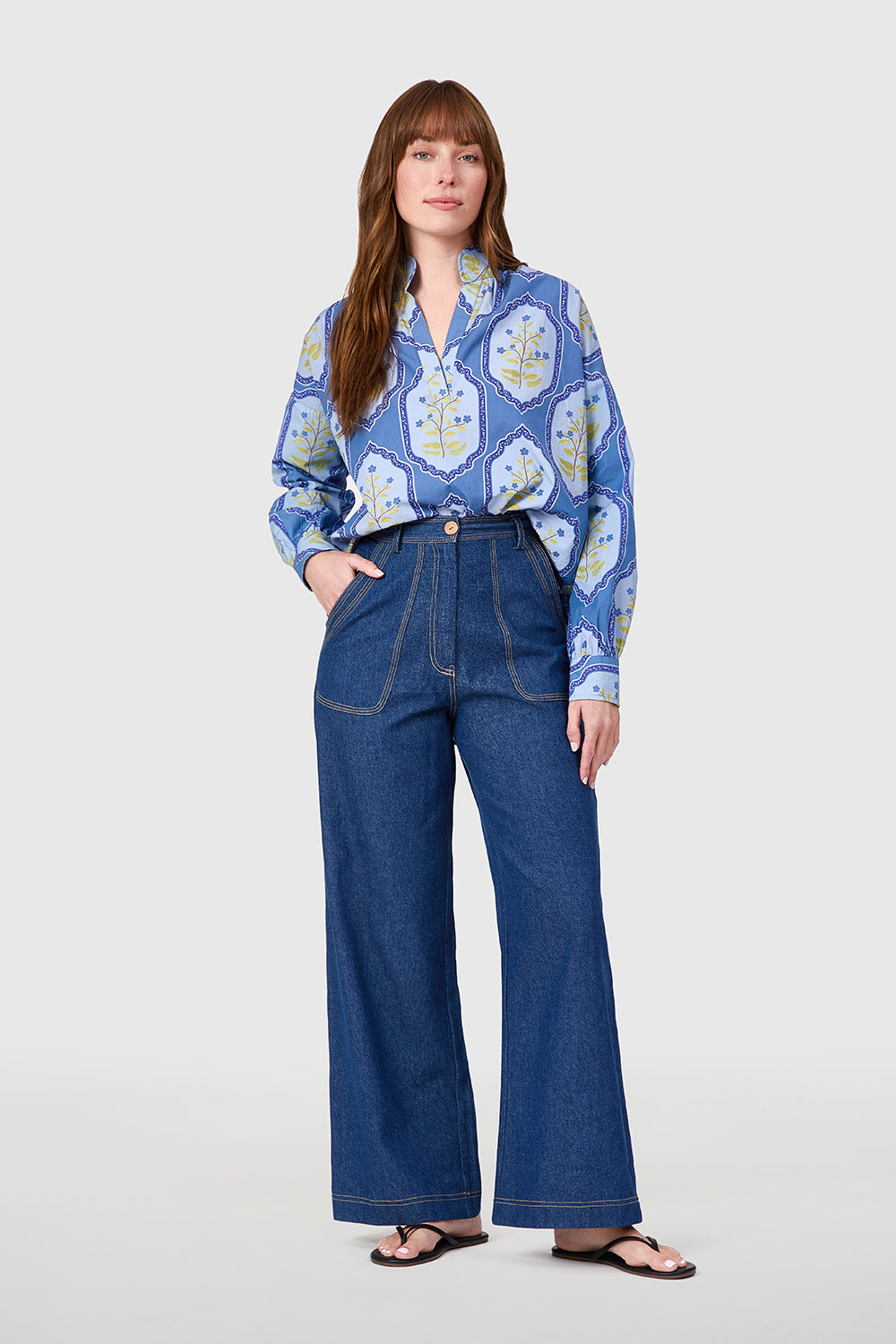 Jane Top in Dusty Trellis