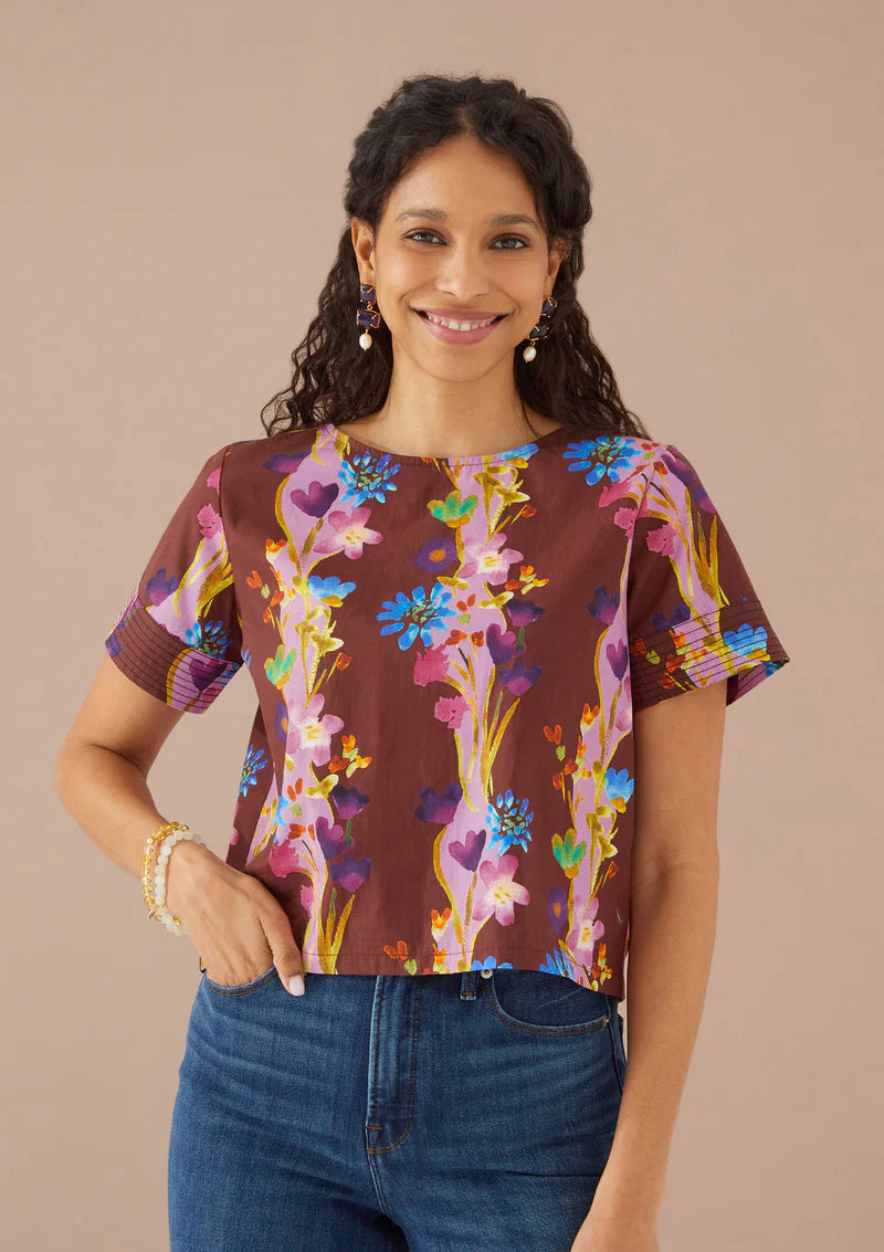 Lynn Top in Prairie Floral Cinnamon