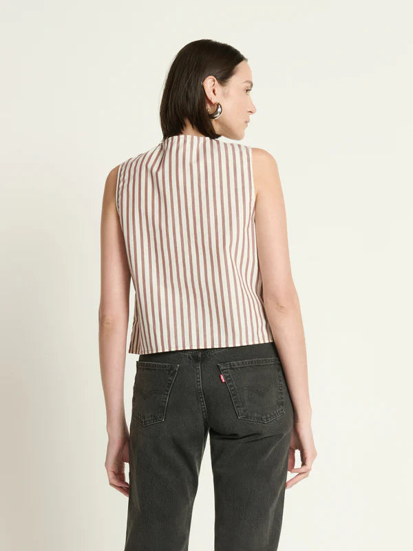 Mimmi Keyhole Top in Sable Stripe