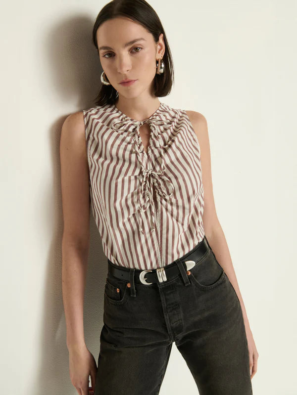 Mimmi Keyhole Top in Sable Stripe
