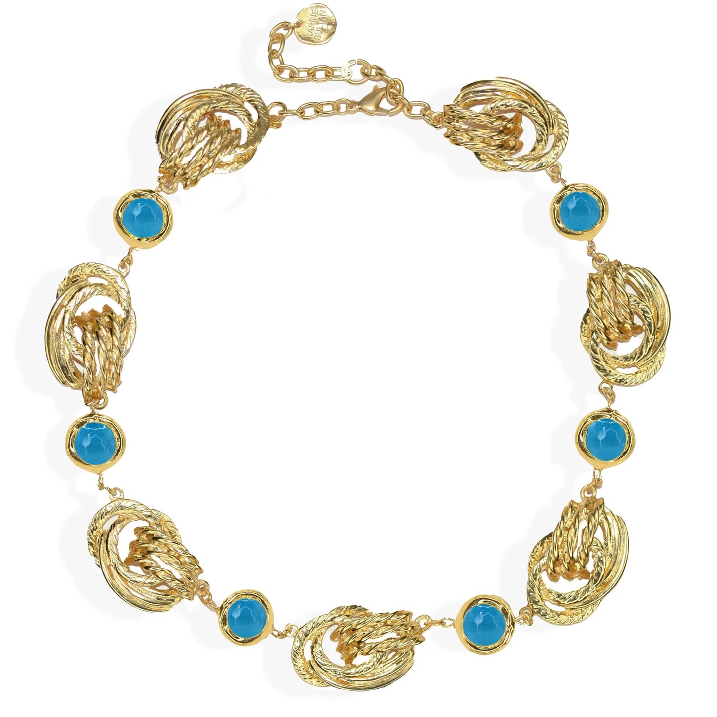 Knot x Coriandoli Collar Necklace in Aquamarine Blue
