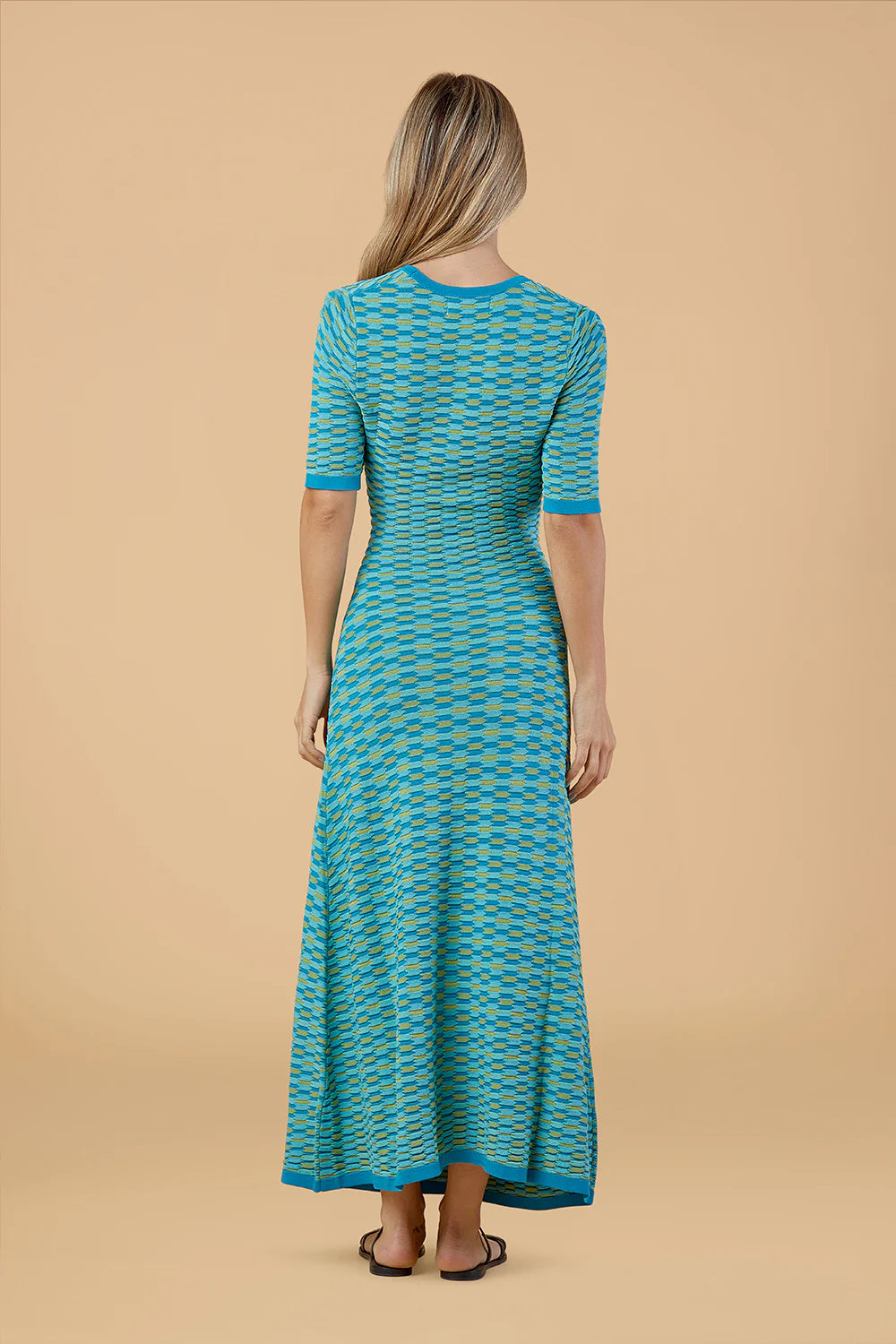 Ava Knit Dress in Turq Knit