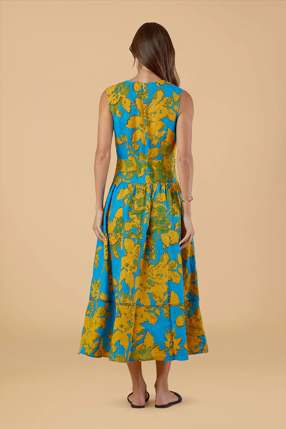 Asha Dress in Turq Flora