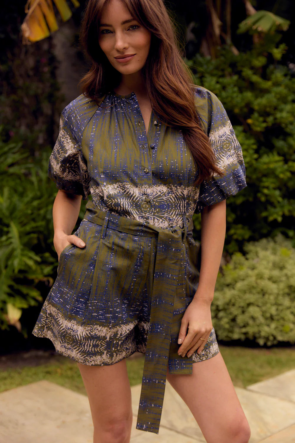 Jane Romper in Wild Palms