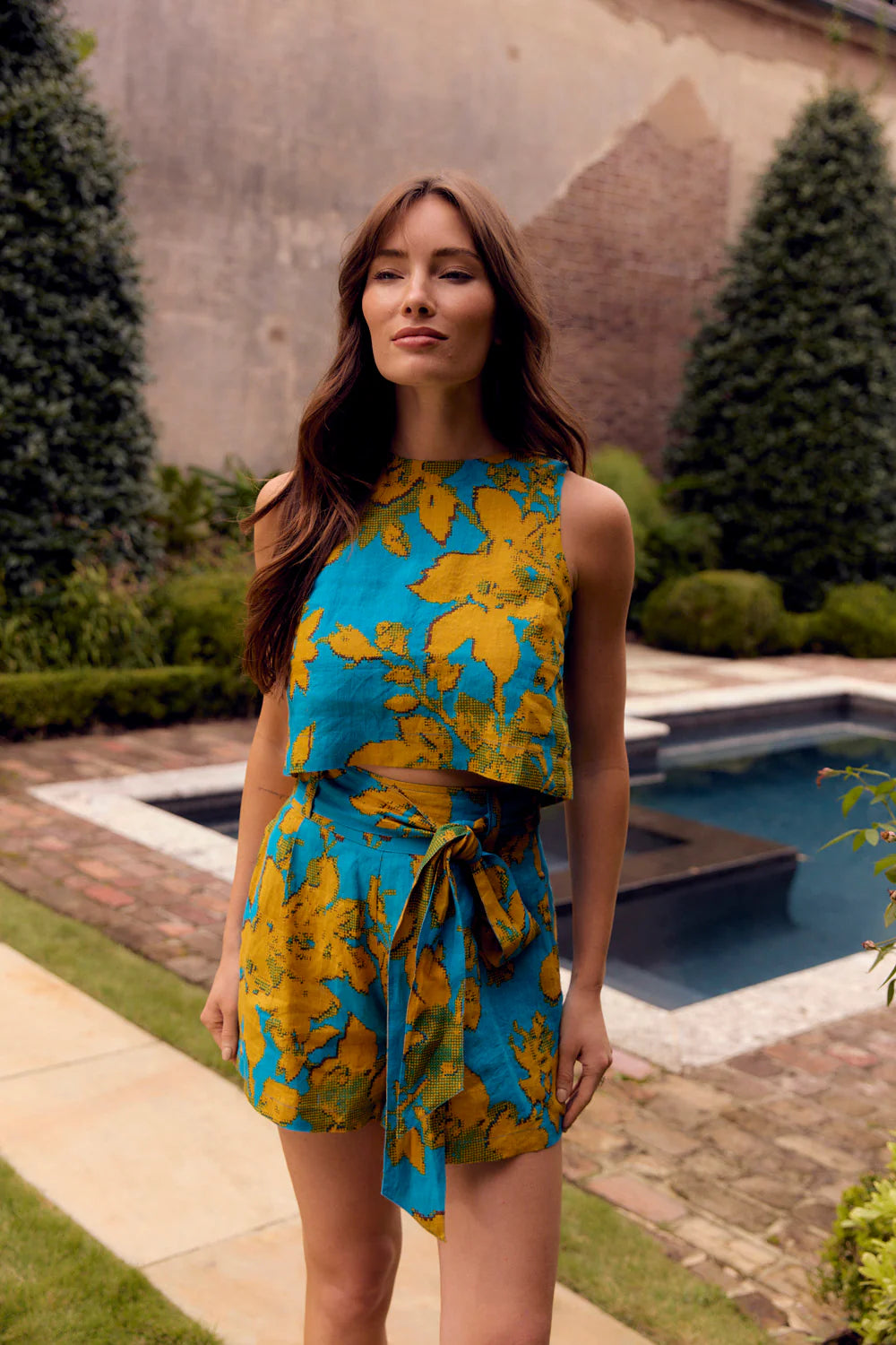 Dani Top in Turq Flora