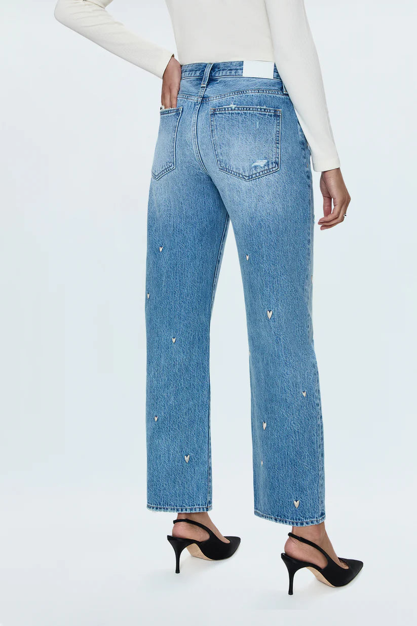 Lexi Mid Rise Bowed Straight in Confetti Vintage