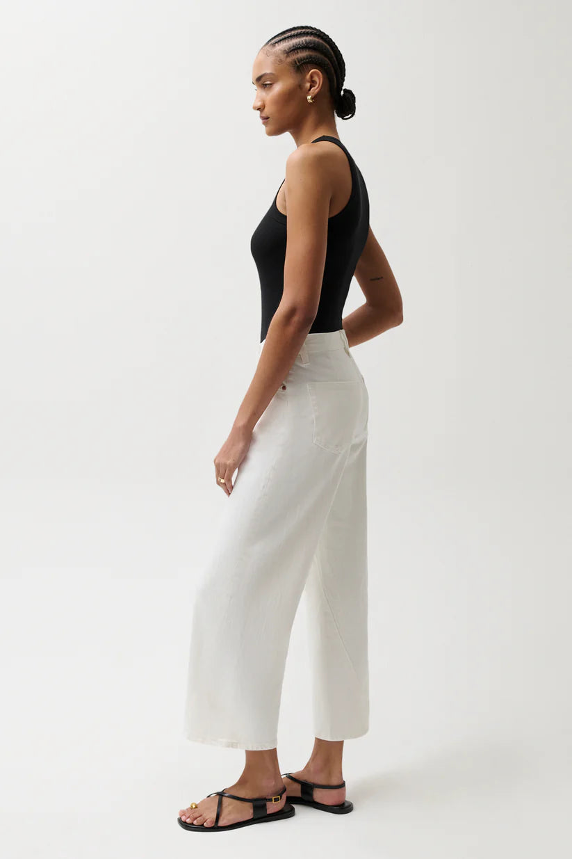 Kyra Ankle High Rise Bowed Ankle in Antique White