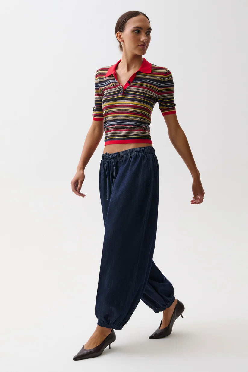 Freya Pull On Harem Pant in Celeste