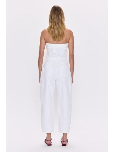 Daphne Arched Leg Jumpsuit in Vivid White