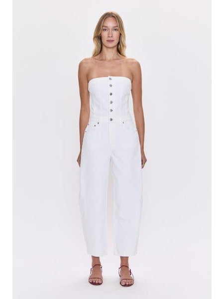 Daphne Arched Leg Jumpsuit in Vivid White
