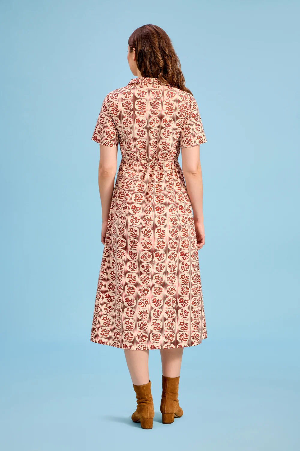 Sutton Dress in Brick Bloom
