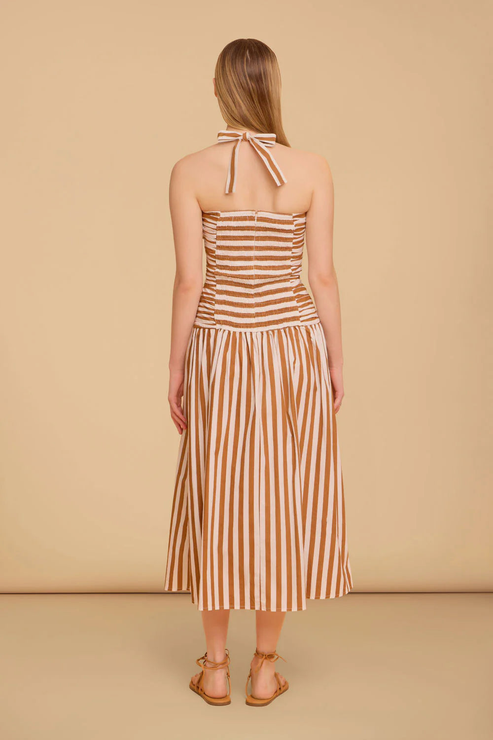 Romy Dress in Tuck Stripes
