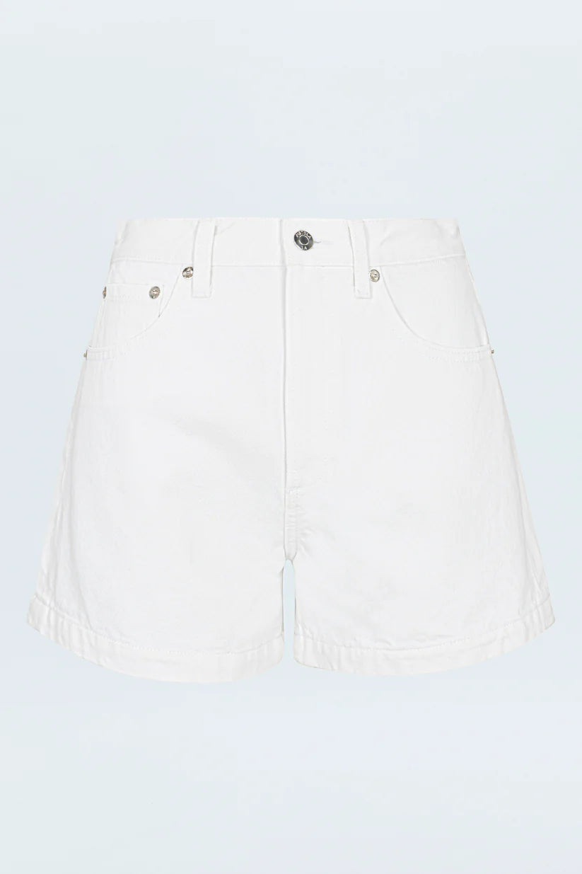 Saige High Rise Short in Polished White