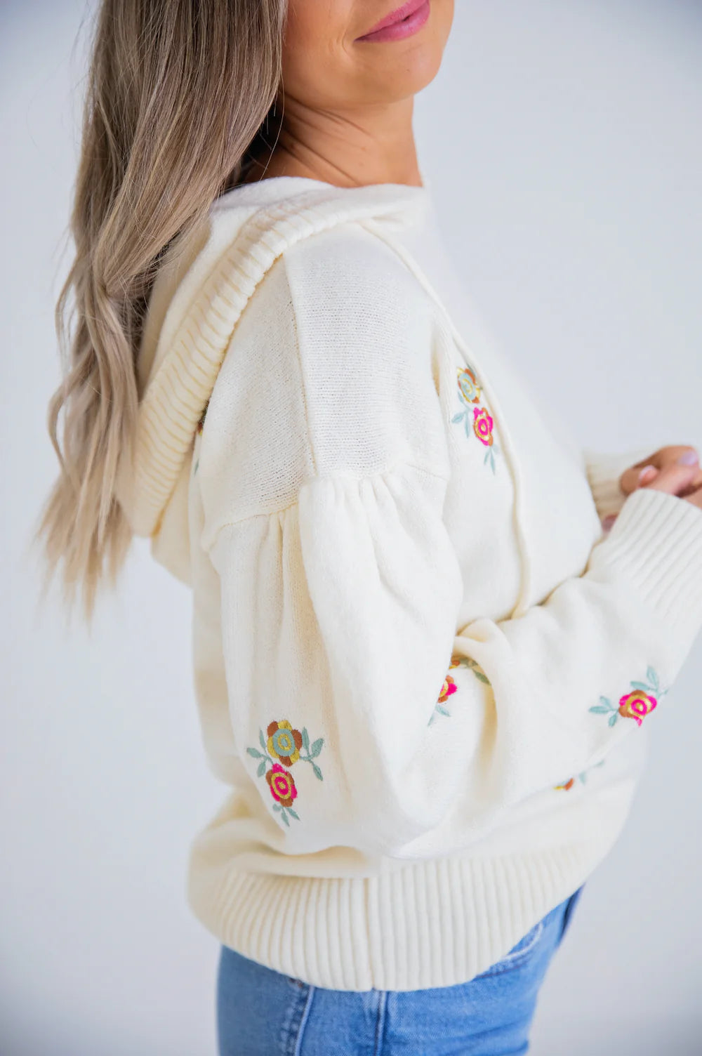 Embroidered Sweater Hoodie