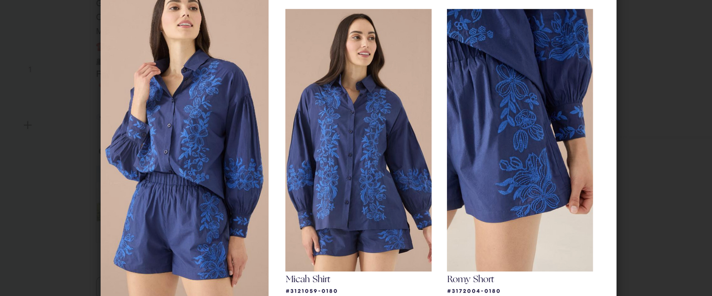 Micah Shirt in Navy Floral Embroidery