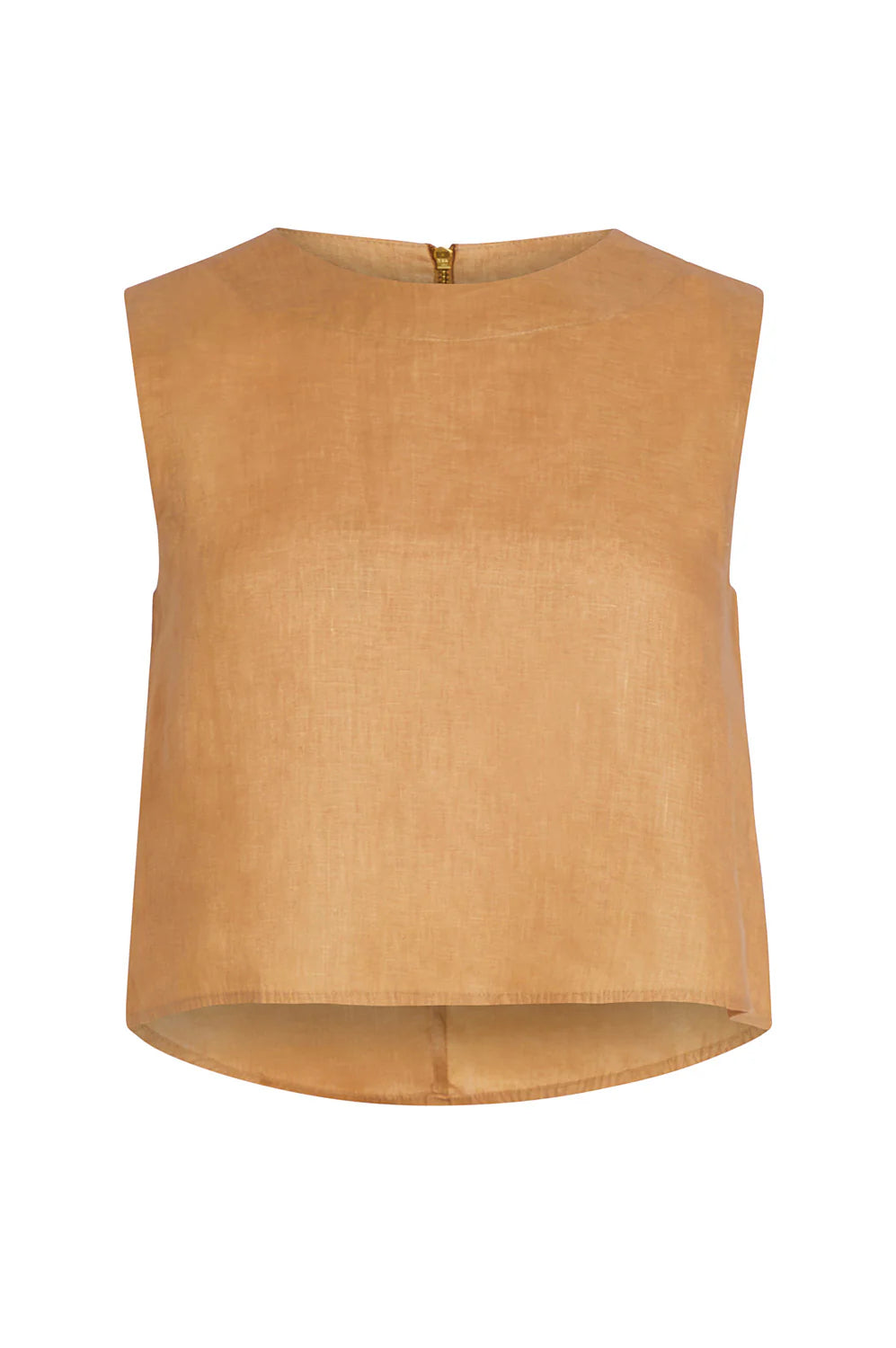 Crop Top in Bean Linen