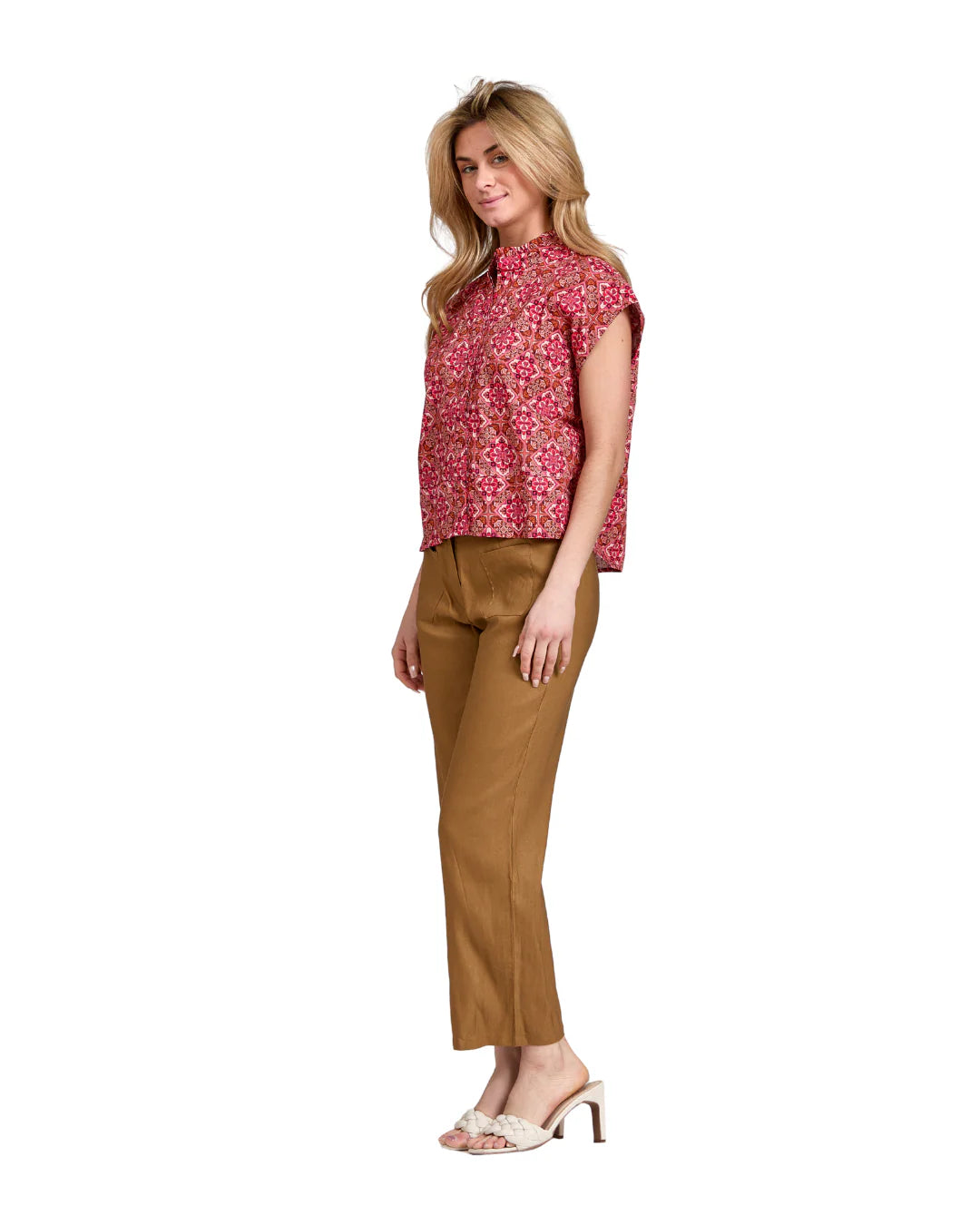 Lydia Top in Rose Tiles