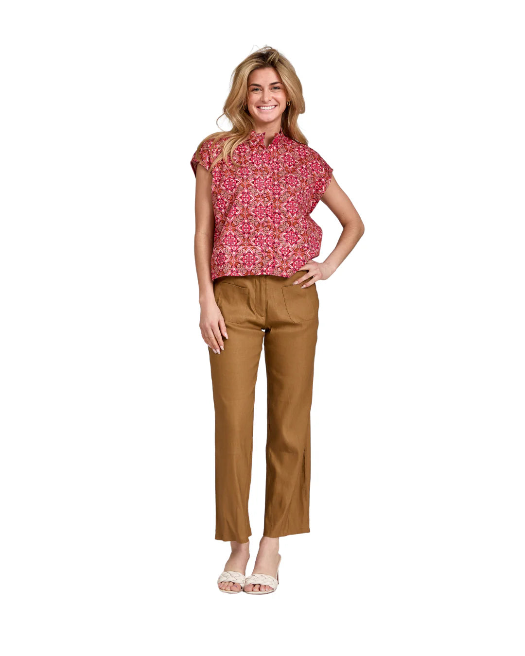 Lydia Top in Rose Tiles