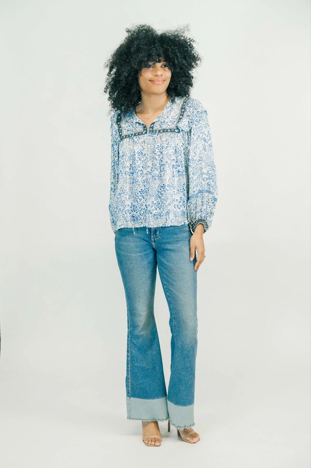 Ash Blouse in Midnight Meadow