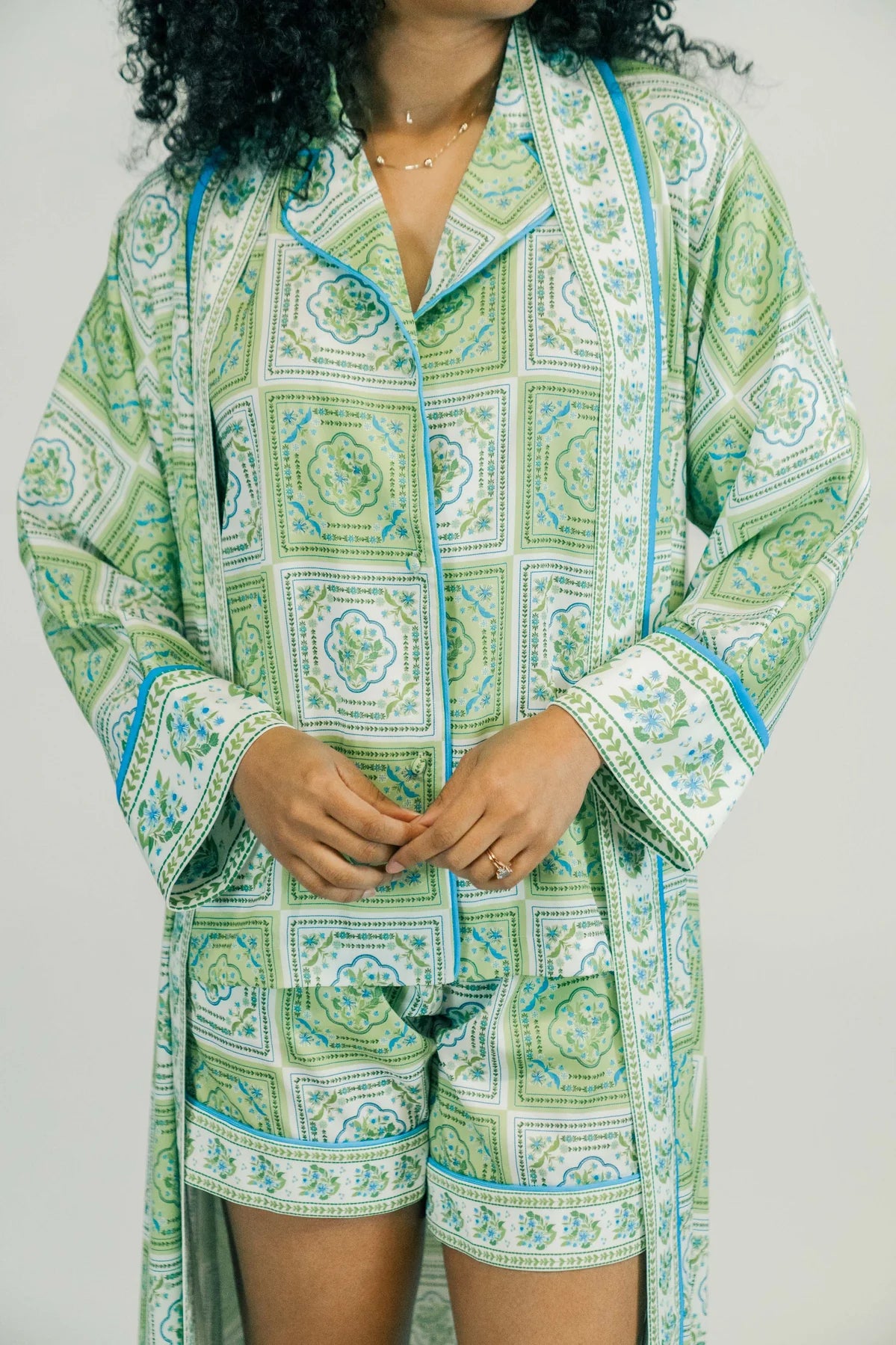 Celine Short PJ Set in Sunny Lime