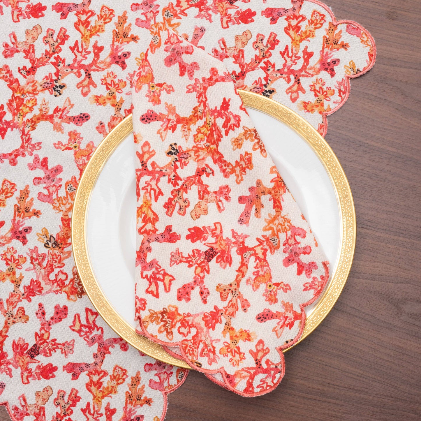 Scallop Napkin- Coral set of 4