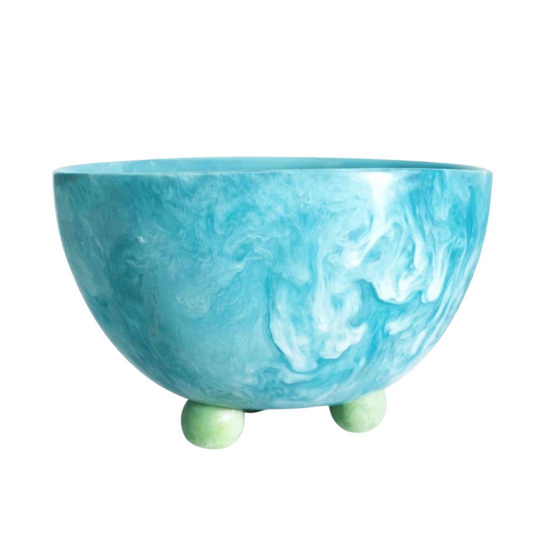 Blue Resin Footed Serving Bowl, SumnerEdit