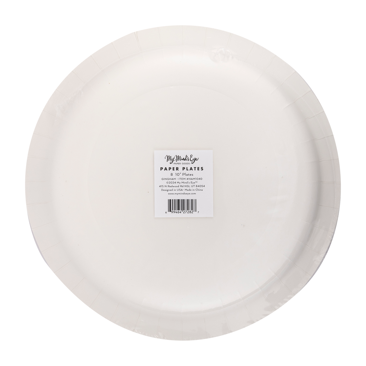 HAM1040 - Hamptons Chambray Gingham Paper Plate