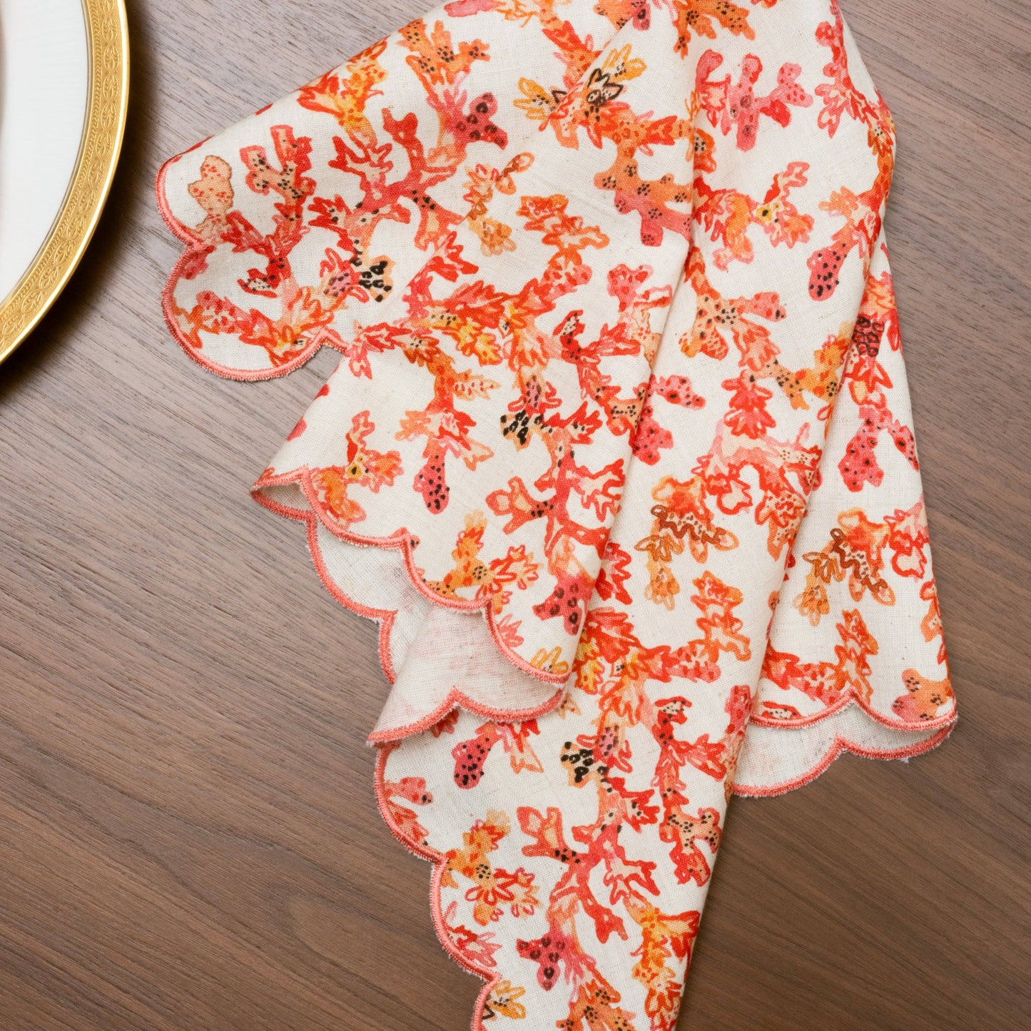 Scallop Napkin- Coral set of 4
