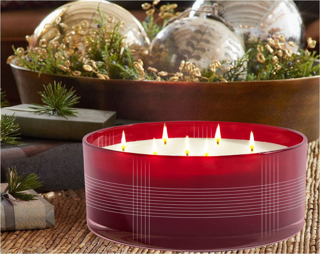 SOi Holiday Spice Plaid XL Centerpiece 7 wick 60oz Candle