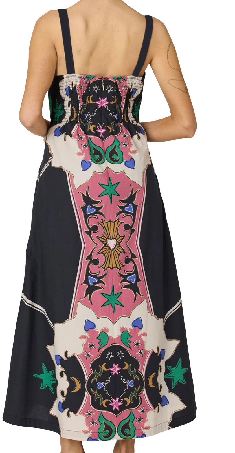 Yelena Ankle Dress in Estelar Print