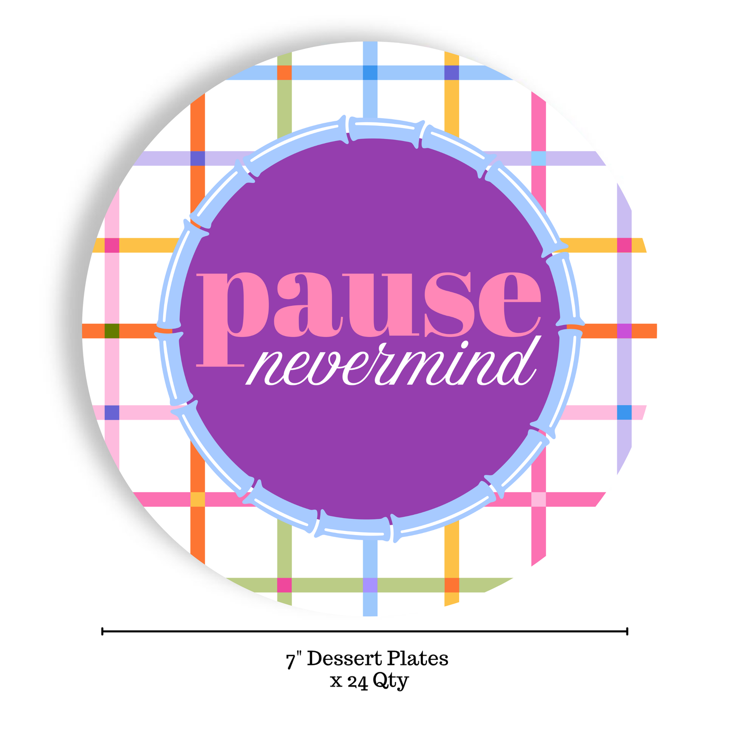 Mahjong Appetizer Plates “Pause Nevermind” 7" Paper Plates