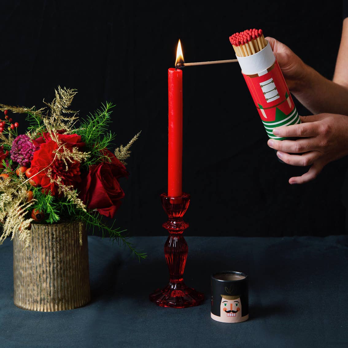 Red Glass Candle Holder | Summer | Mothers Day Gifts |