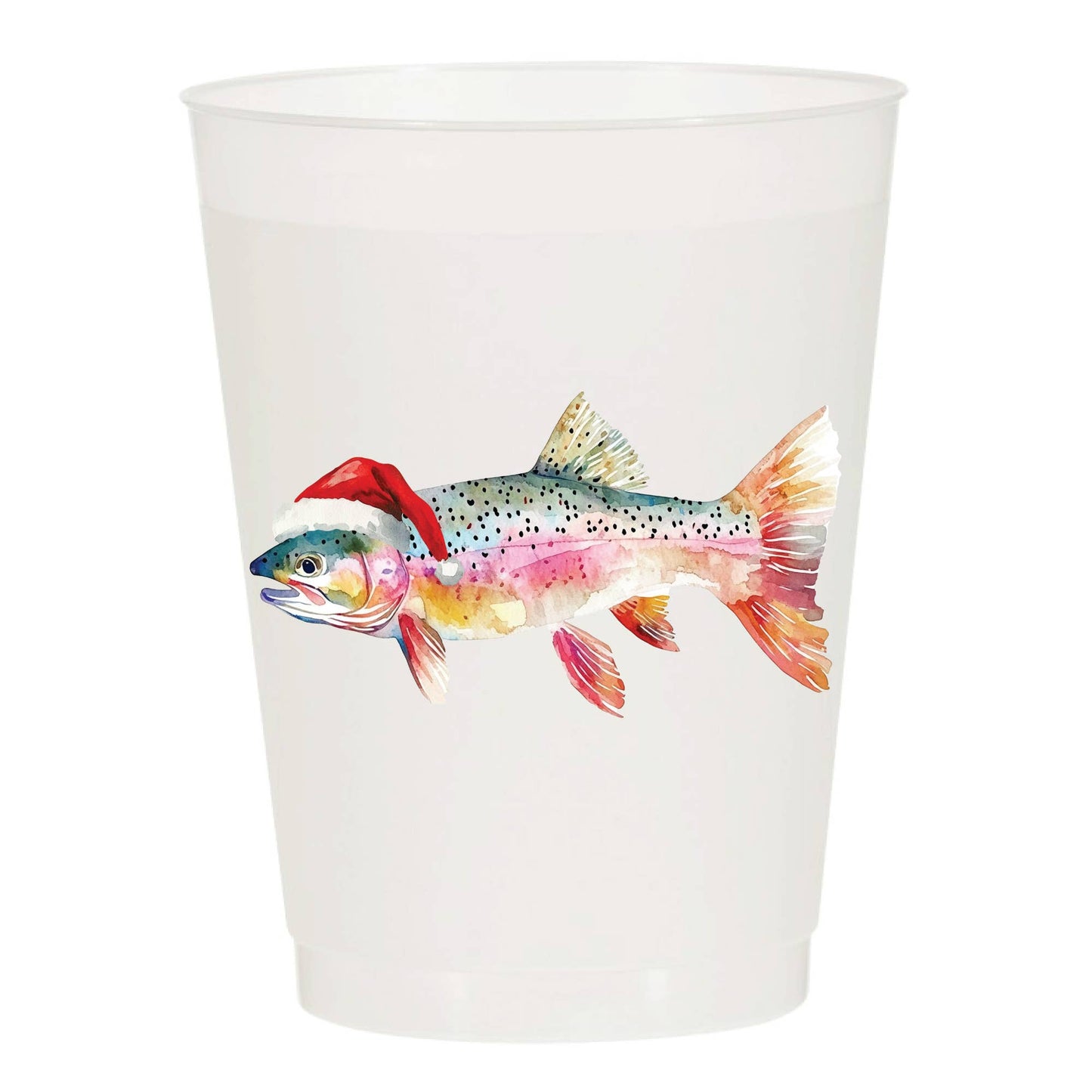 Santa Christmas Trout Frosted Cups- Christmas