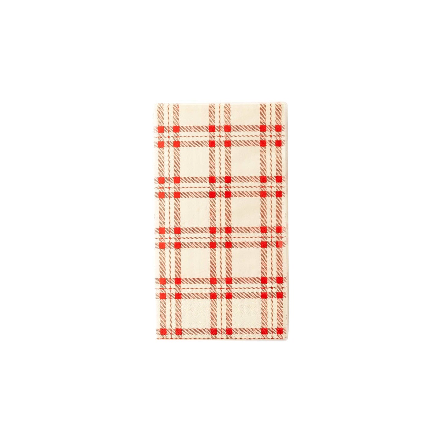 PLTS368C-MME - Red Plaid Paper Dinner Napkin