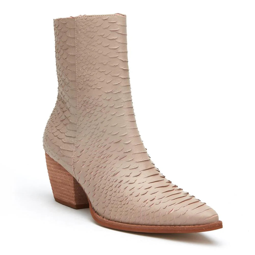 Caty Ankle Boot in Ivory Snake