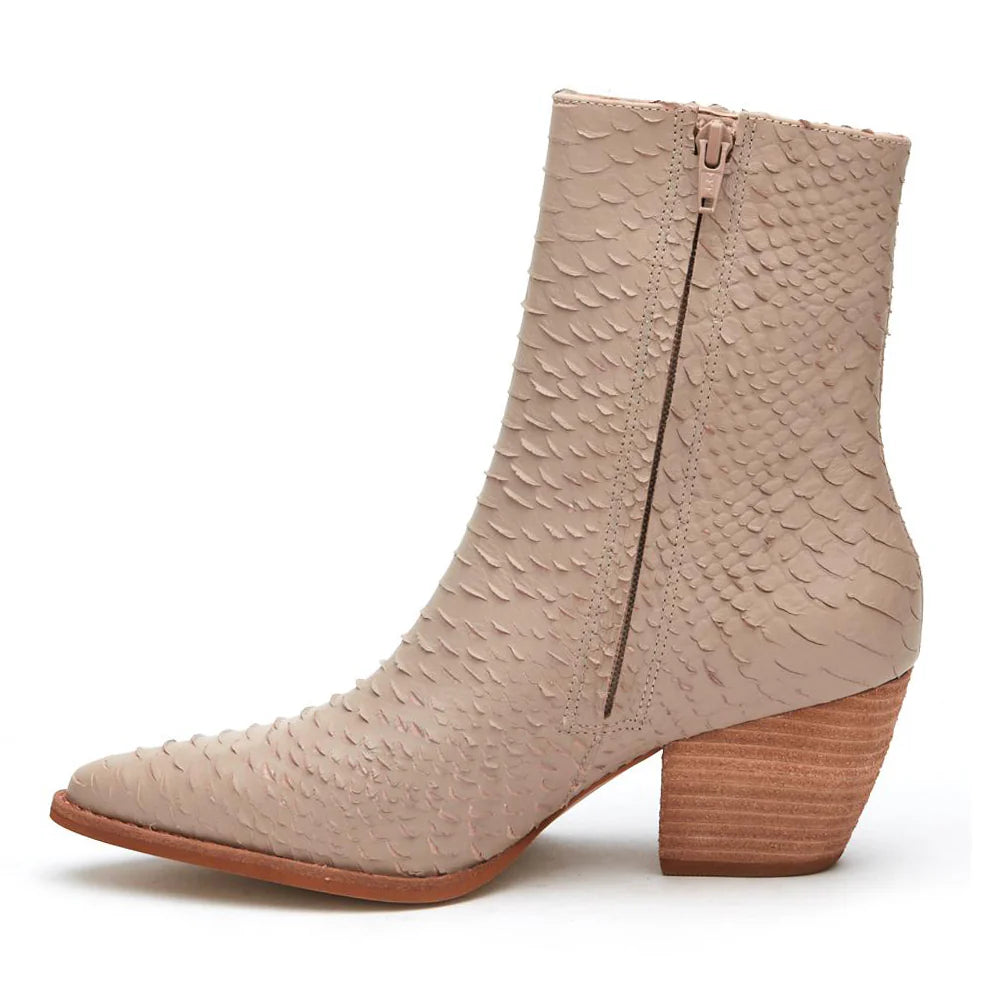 Caty Ankle Boot in Ivory Snake