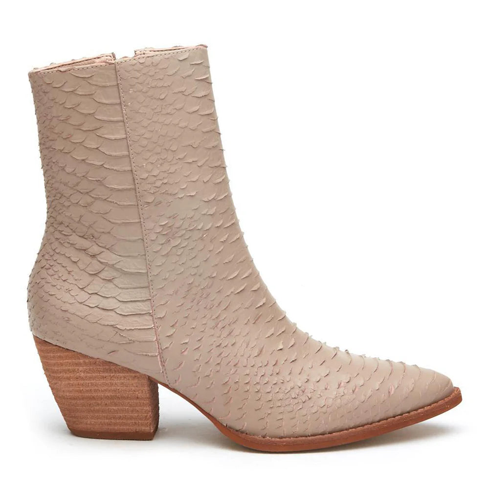 Caty Ankle Boot in Ivory Snake