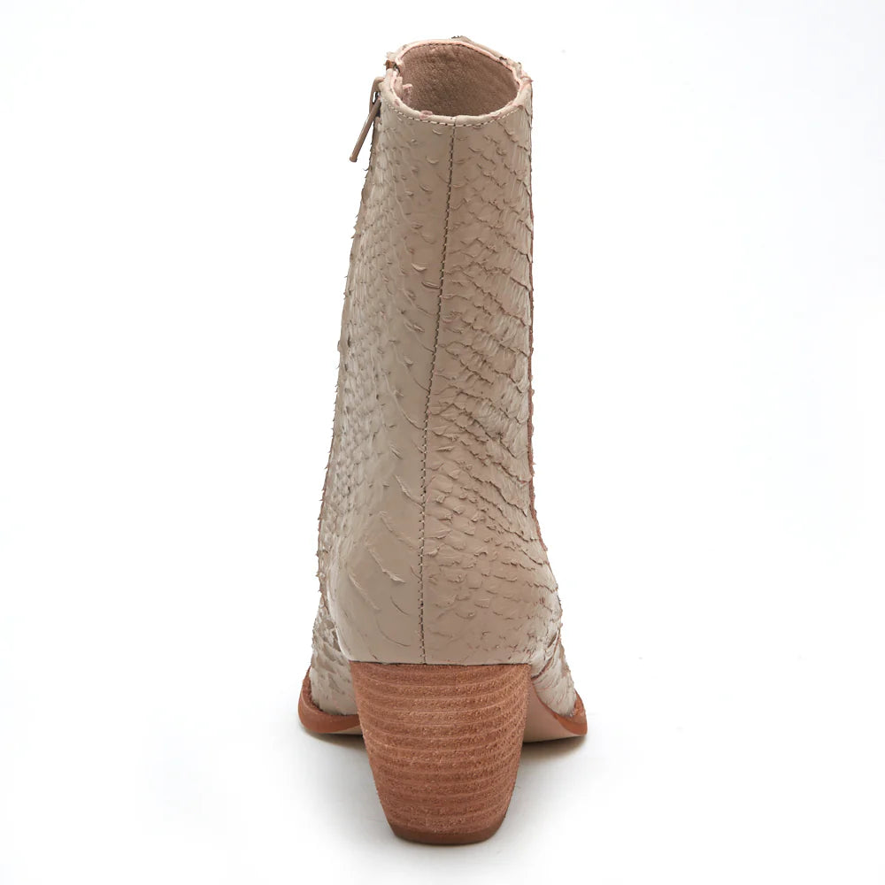 Caty Ankle Boot in Ivory Snake