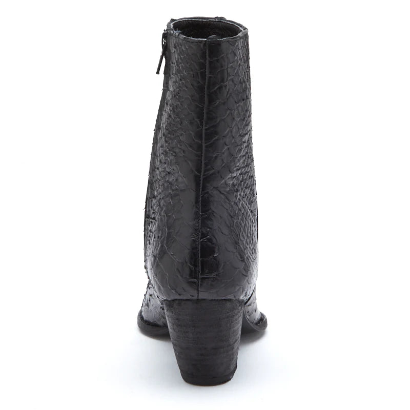 Caty Ankle Boot in Black Snake