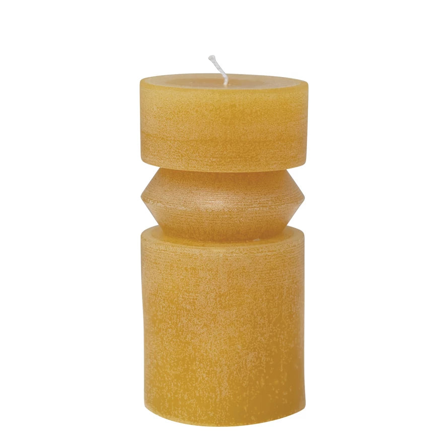 Unscented Totem Pillar Candle in Honey - 3" x 6"