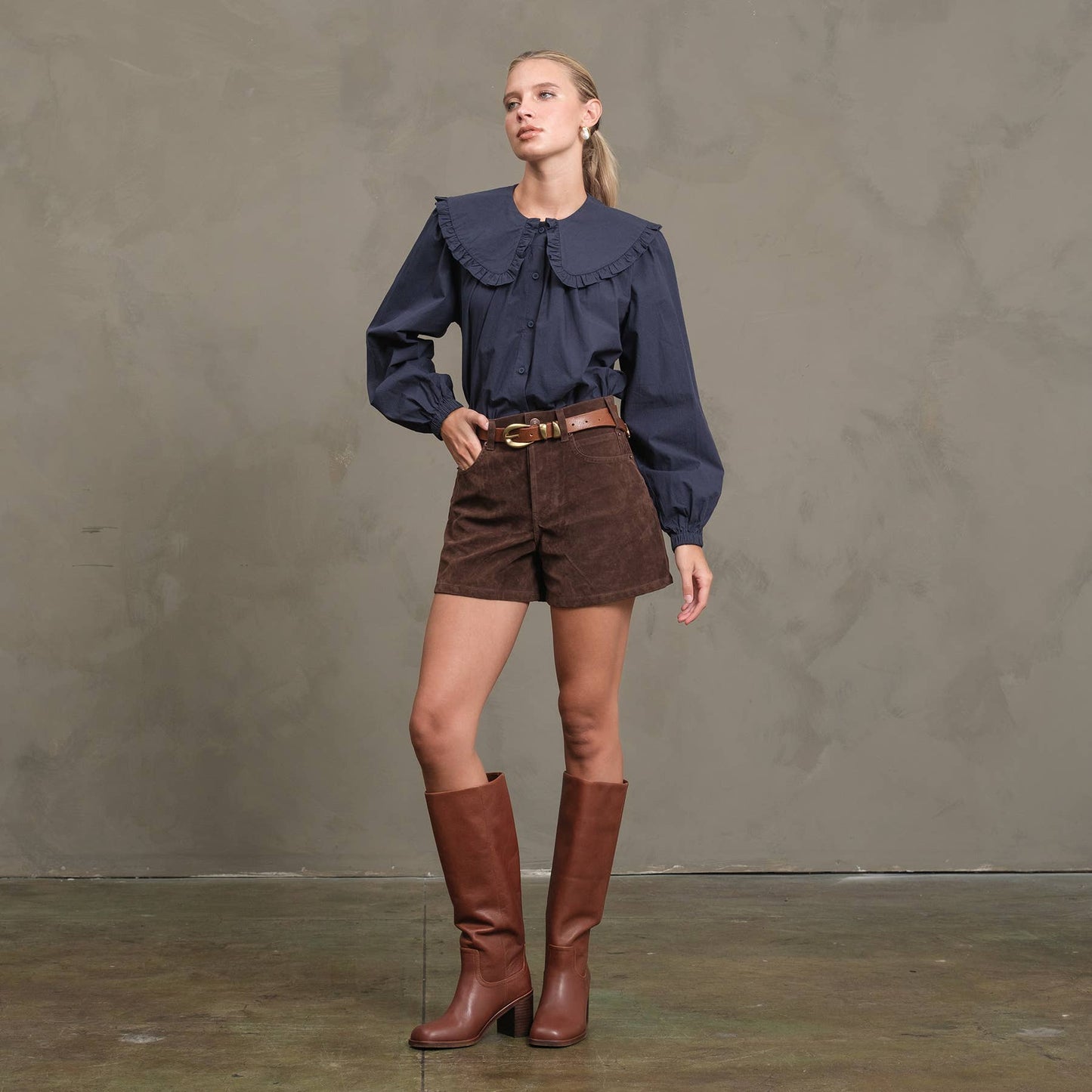 Frill Collar Cotton Blouse