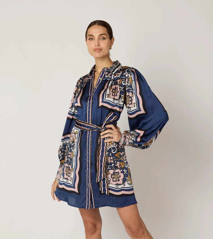 Charisma Mini Dress in Floral Anise