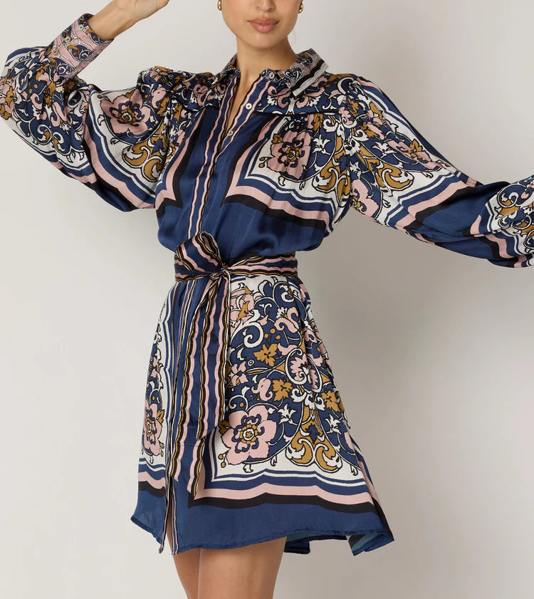 Charisma Mini Dress in Floral Anise