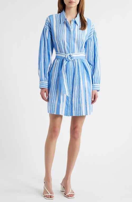 Tiana Mini Dress in Vecchio Stripe Blue