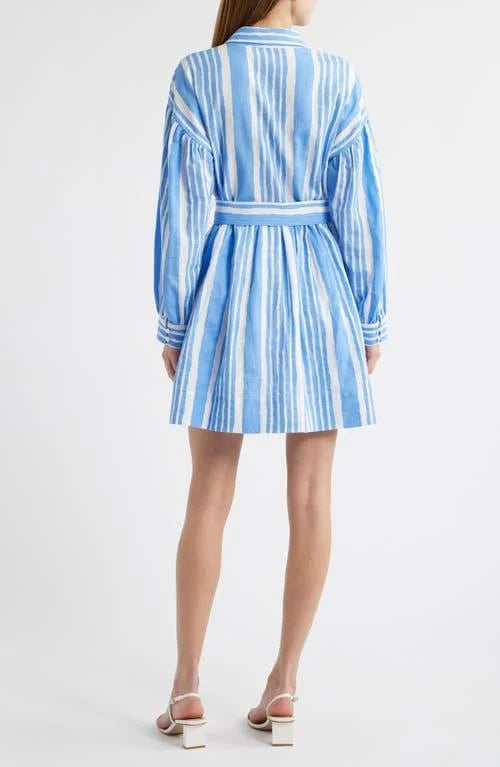 Tiana Mini Dress in Vecchio Stripe Blue