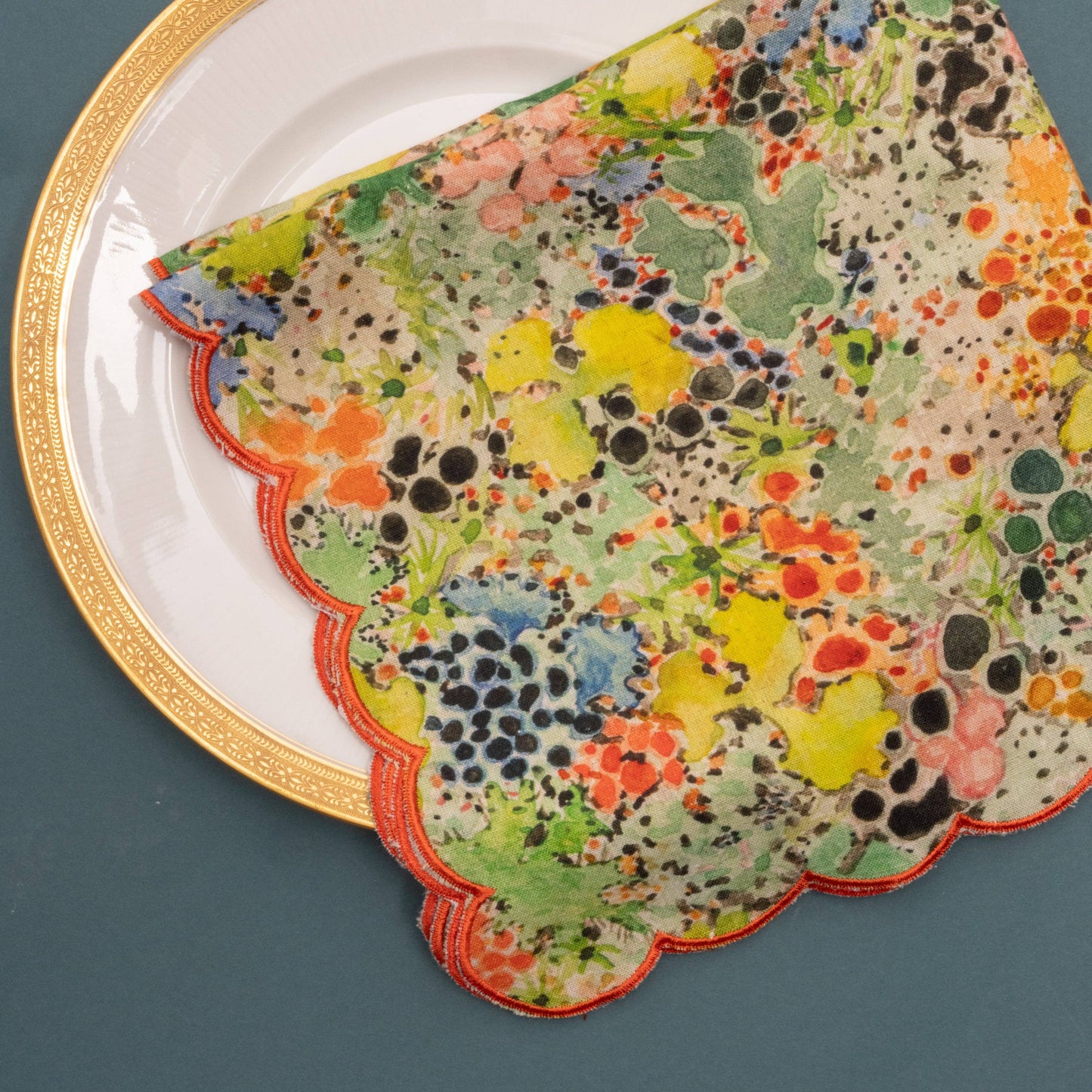 Scallop Napkin- Lichen set of 4