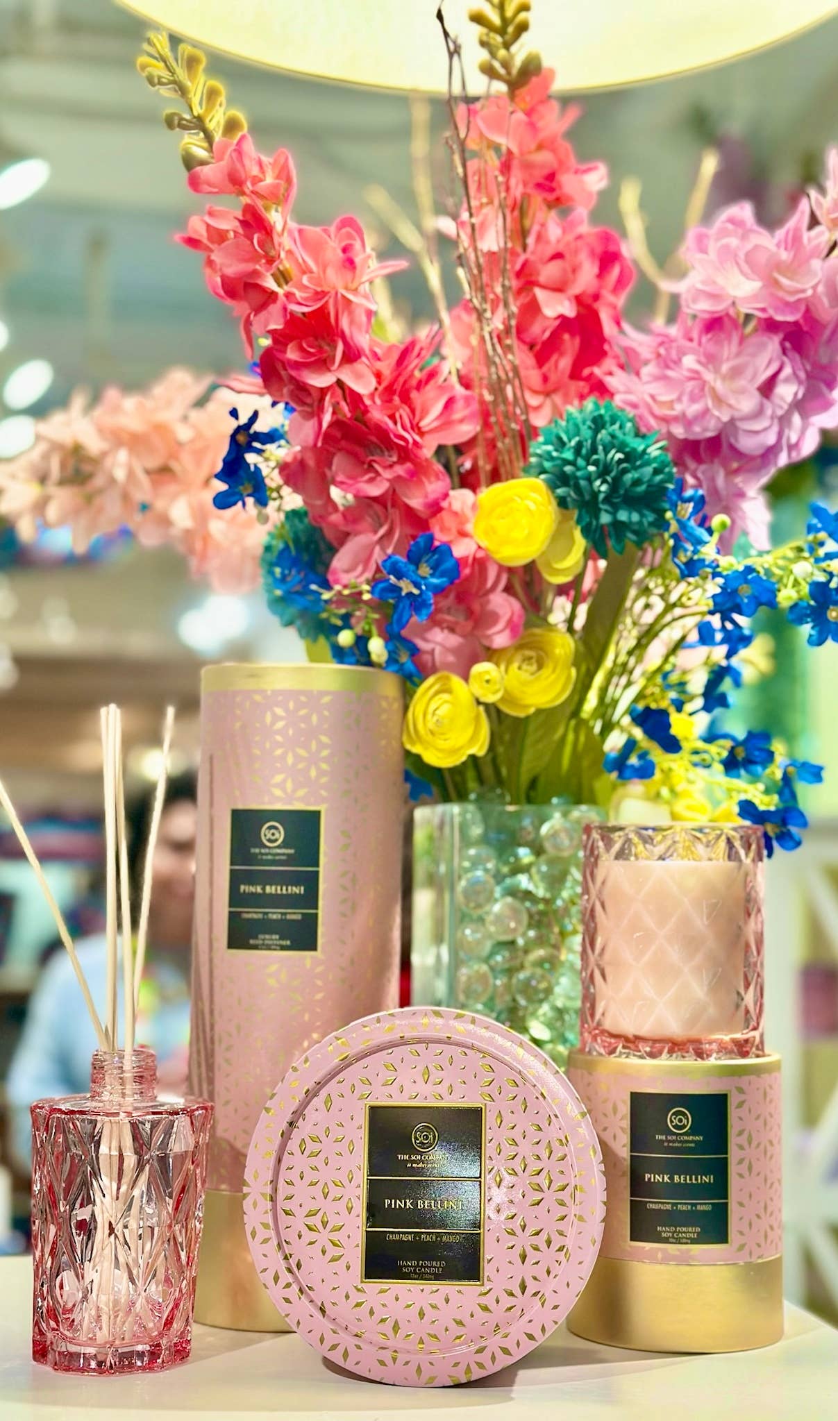 Pink Bellini Shimmer 9oz Box Candle